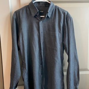 Van Heiden Men Classic Black Checkered Dress Shirt